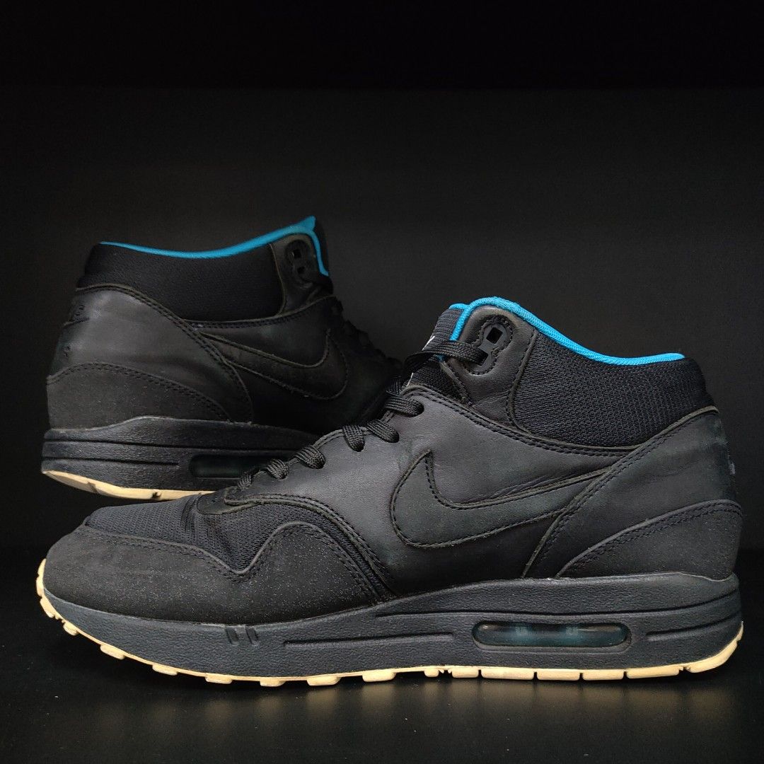Authentic Nike Air Max 1 MiD FB CR7 Black Neo Turquoise Authentic Fesyen Pria Sepatu Sneakers di Carousell
