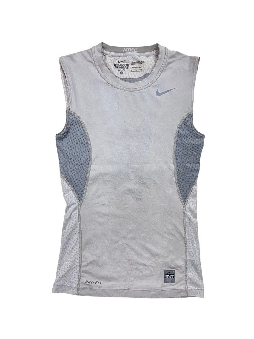 Nike Dri Fit Pro Cool Compression Sleeveless Shirt Green Mens Size