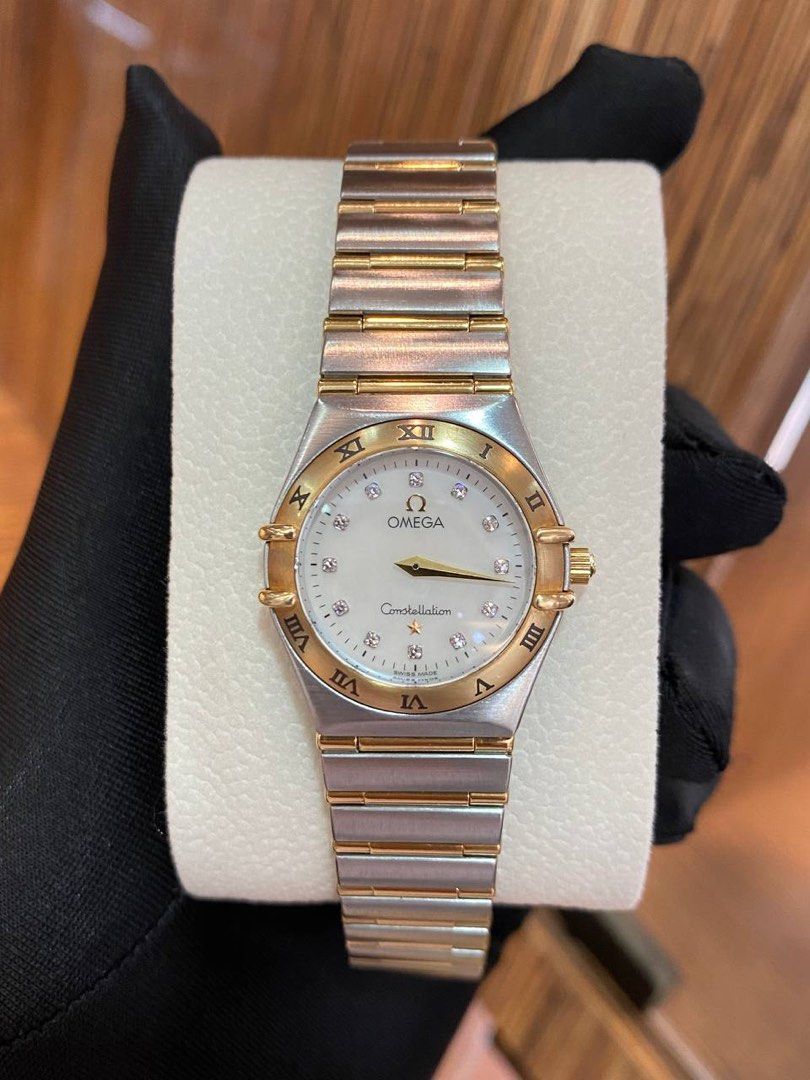 OMEGA LADY CONSTELLATION FACTORY DIAMOND MOTHER OF PEARL DIAL 25.5