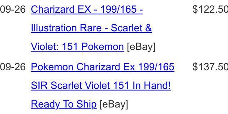 Charizard ex - 199/165 - SV: Scarlet and Violet 151 - Pokemon