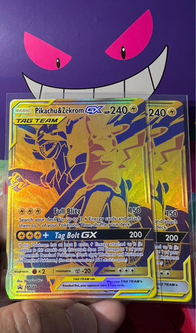 Pikachu & Zekrom GX SM248 Sun & Moon Promo Rare NM Jumbo Size Card 
