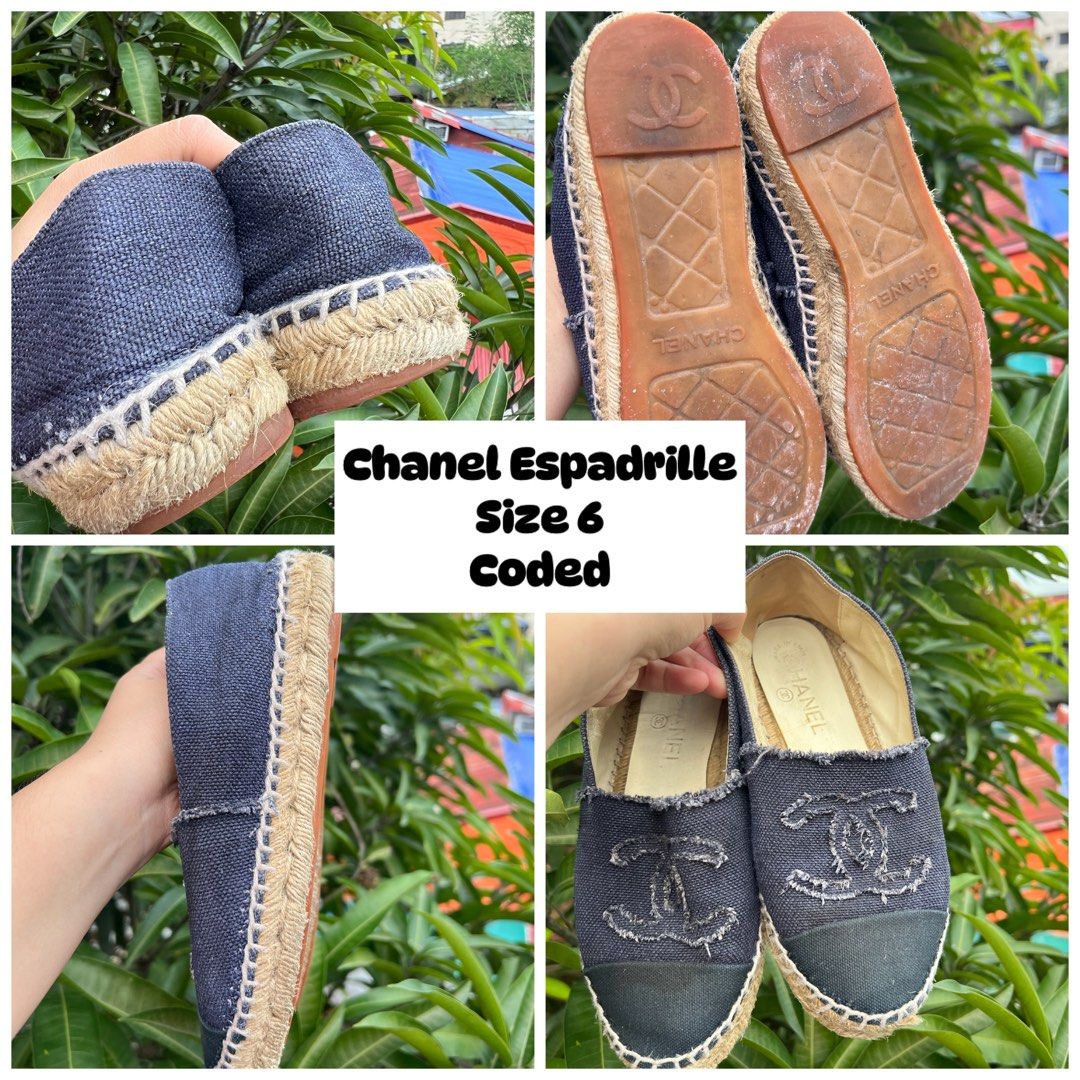 Chanel espadrilles in pink and black, Luxury, Sneakers & Footwear on  Carousell