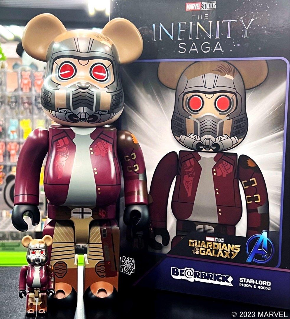 [Pre-Order] BE@RBRICK x Marvel Star-Lord 100%+400% Guardians of the Galaxy  starlord Peter Quill bearbrick starlord