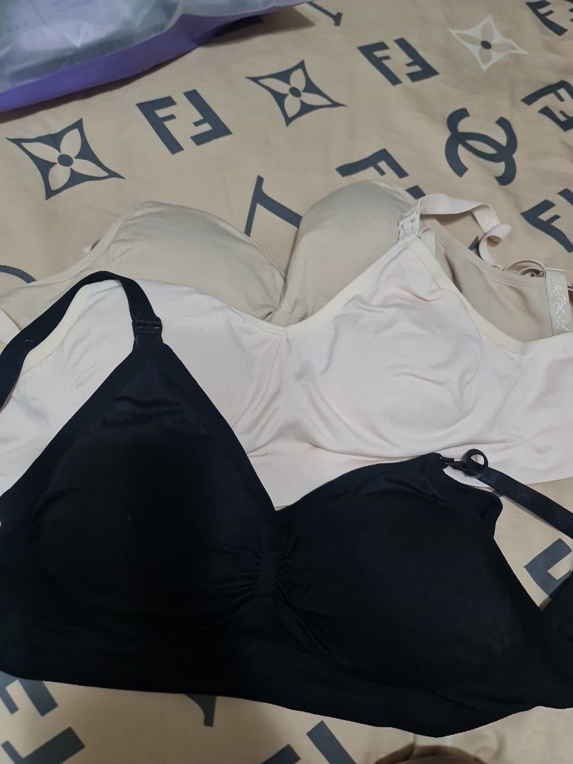 Pre/Post-Natal Wireless Bra x 3pcs (For breastfeeding), Women's Fashion,  New Undergarments & Loungewear on Carousell