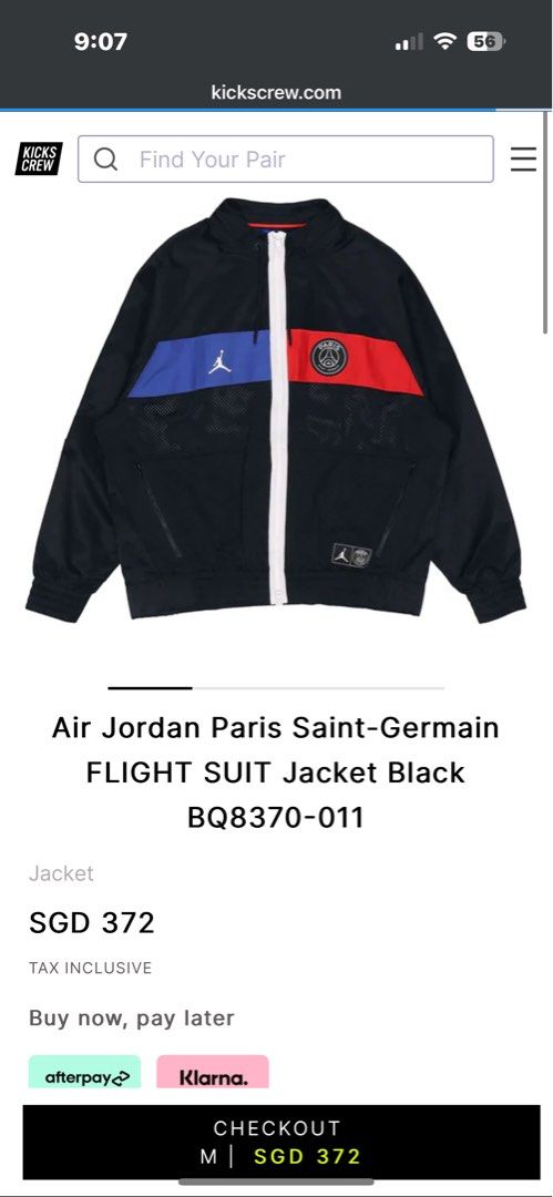 Psg x top jordan jacket