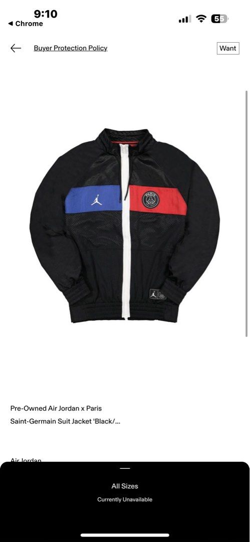 Psg jordan top suit