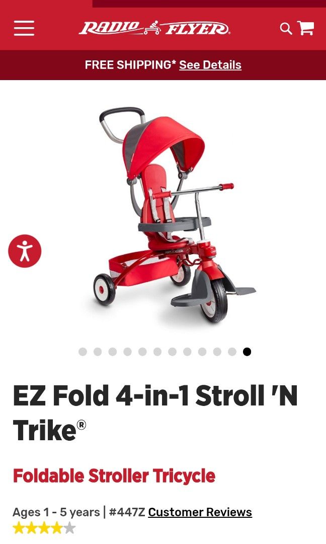 Radio Flyer Deluxe EZ Fold 4 in 1 Babies Kids Going Out Other