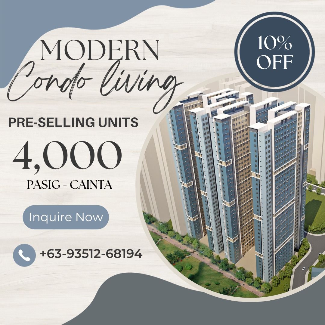 Rent to Own Condo in Pasig 4k Monthly No Down Payment For Sale