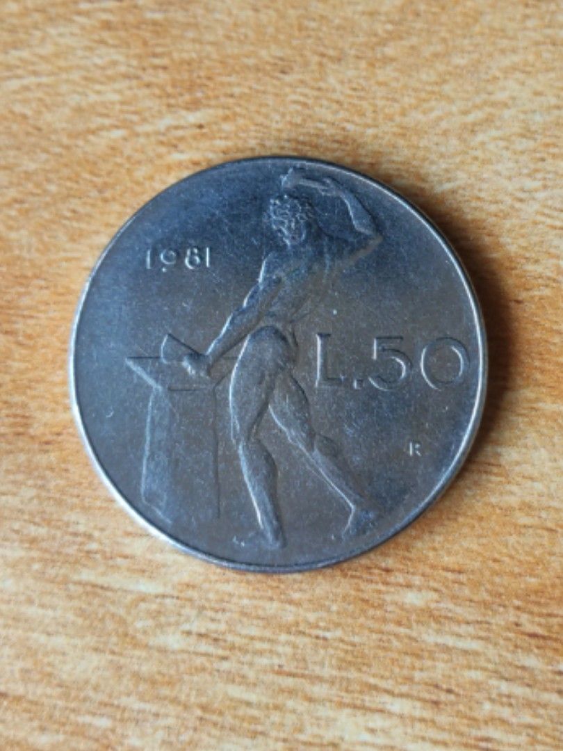 REPVBBLICA ITALIANA 1981 L.50 coin意大利里拉, 興趣及遊戲, 收藏品及紀念品, 錢幣- Carousell