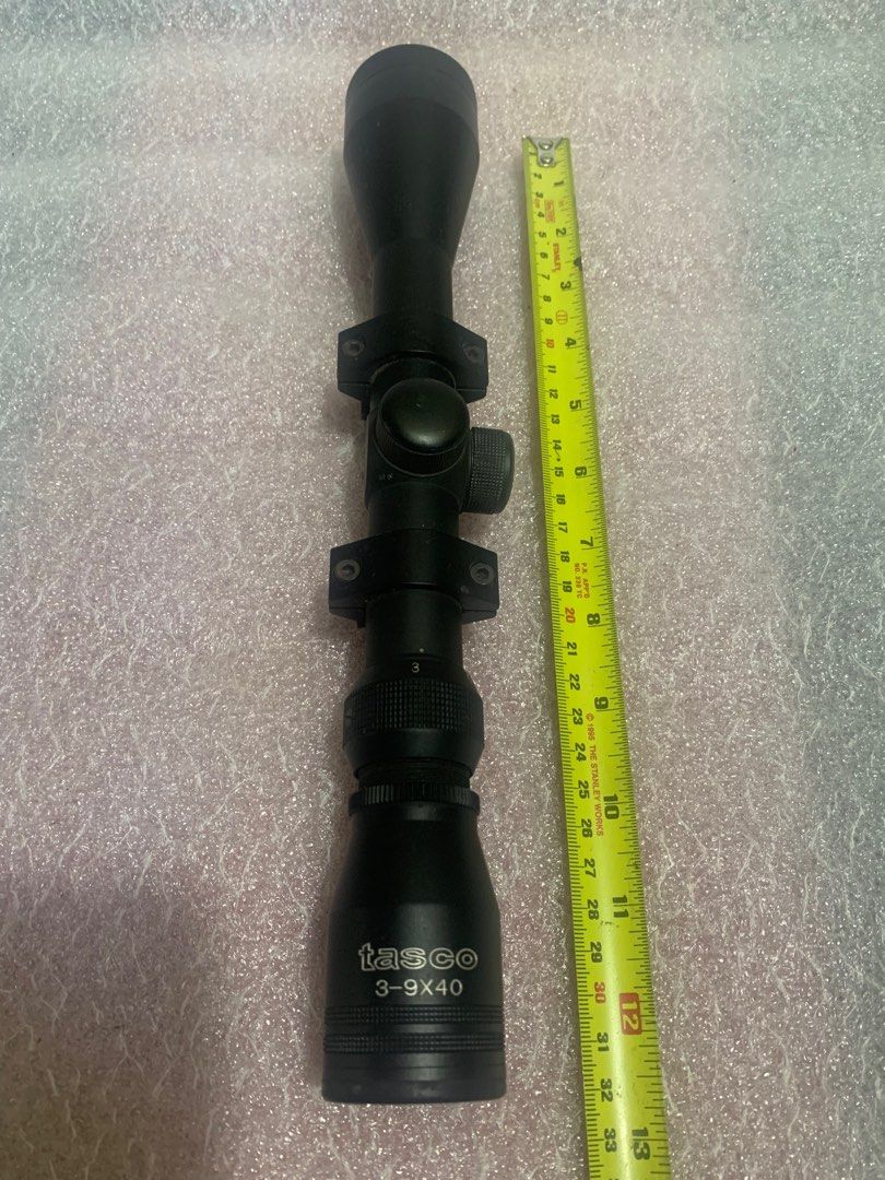 Rifle scope 3- 9x40 40mtrs. (Category: Hiking & Camping) located in Antipolo. Submitted by cebb888 (Listing ID 1257922862, Image 1). Description: Tasco 3 - 90x40 40mtrs. Where is - as is. JRS / LBC plus sf shoulder by the buyer.. .