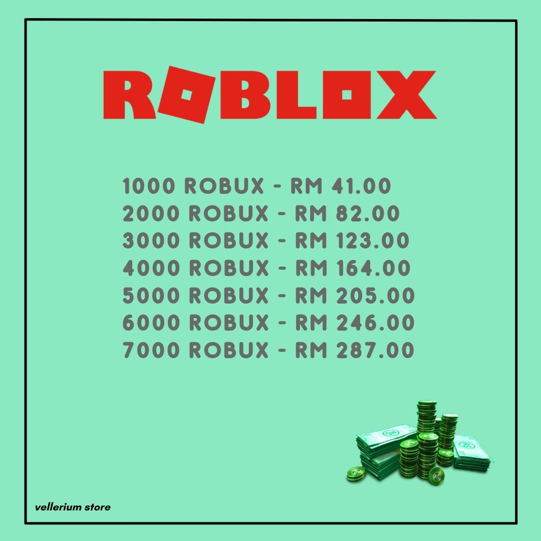 Beli Robux Roblox - 1700 Robux - Indonesia Account - Murah