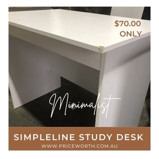 SALE!!!SALE!!!😍👏🔥REDFERN SIMPLELINE STUDY TABLE 900 WHITE - MINOR FAULT ON THE TOP