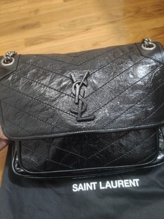 YSL Niki Size M Navy Blue, Luxury, Bags & Wallets on Carousell