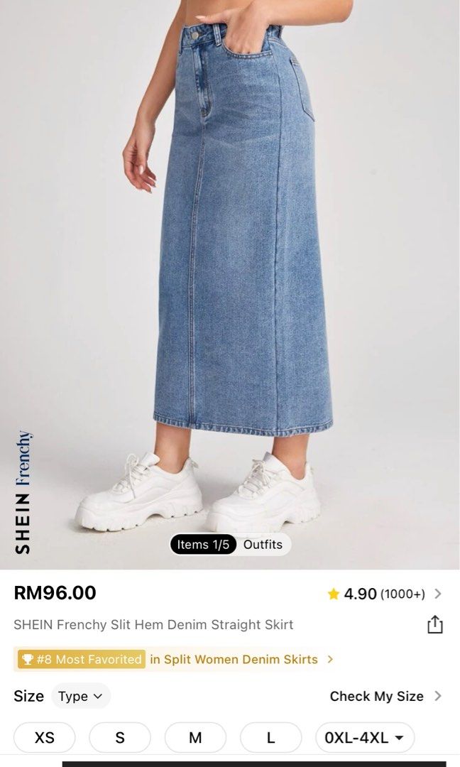 Jean skirt shein hotsell