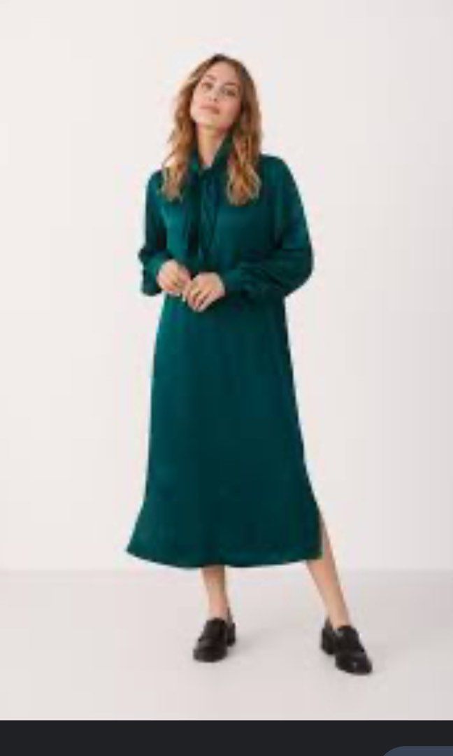 Shein emerald green casual dress, Women's Fashion, Dresses & Sets, Dresses  on Carousell