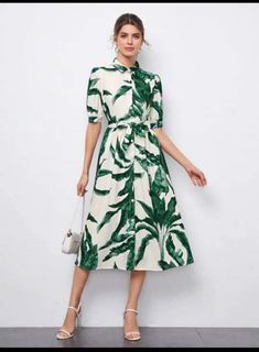 Shein leaf midi dress