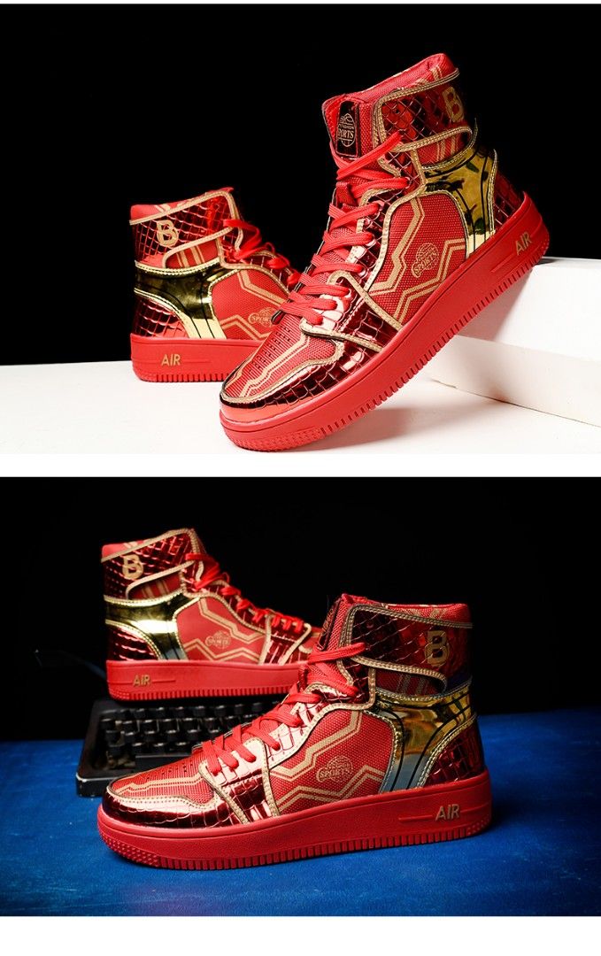 Red versace high top sneakers discount