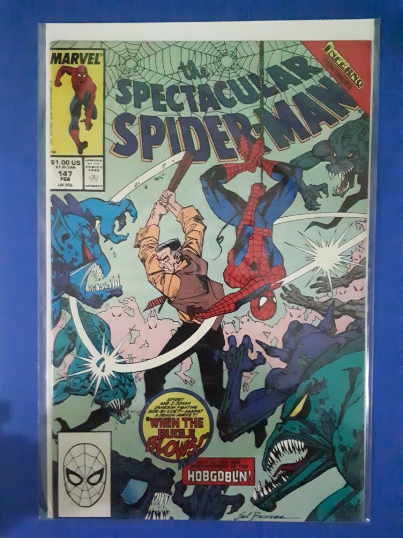 SPECTACULAR SPIDER-MAN #147 (Category: Comics & Manga) located in Floridablanca. Submitted by toyz_soldier_collectibles (Listing ID 1257966512, Image 1). Description: SPECTACULAR SPUDER-MAN #147 IM NOT A PROFESSIONAL GRADER F TO VF CONDITION WYSIWYG SHIPPING SHOULDER BY THE BUYER.