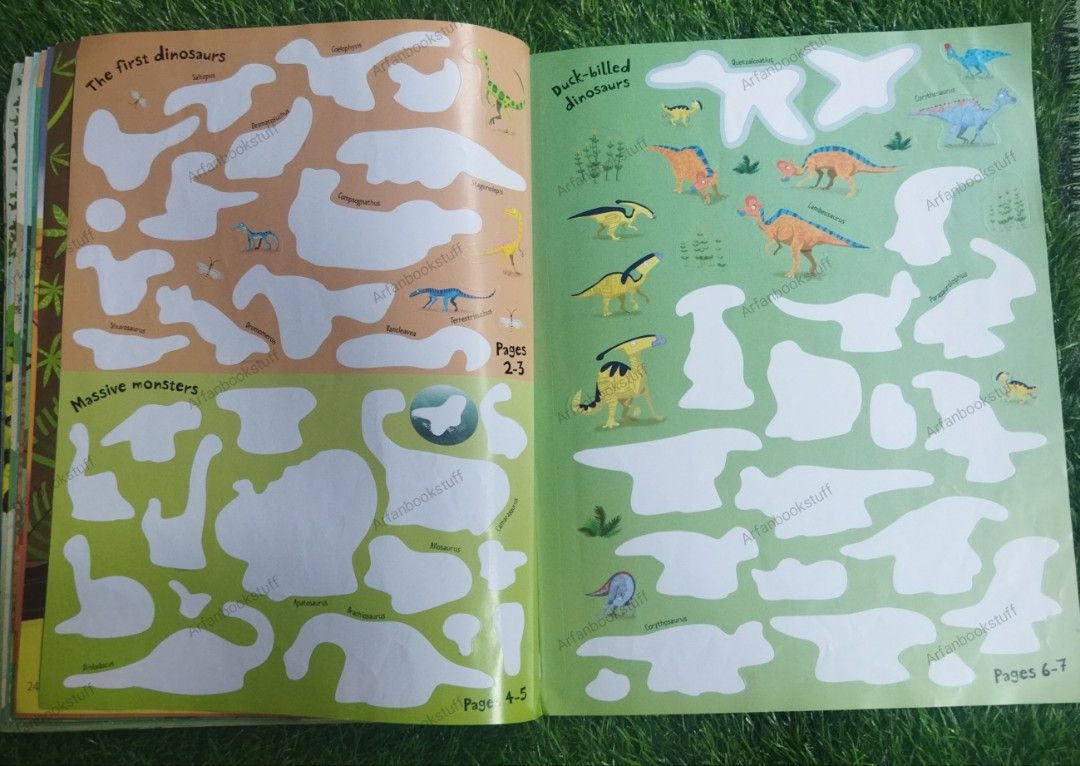 Sticker book big dinosaur, Buku & Alat Tulis, Buku AnakAnak di Carousell