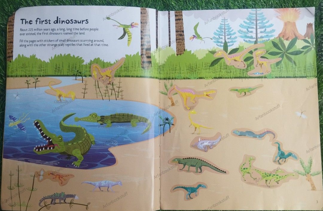 Sticker book big dinosaur, Buku & Alat Tulis, Buku AnakAnak di Carousell