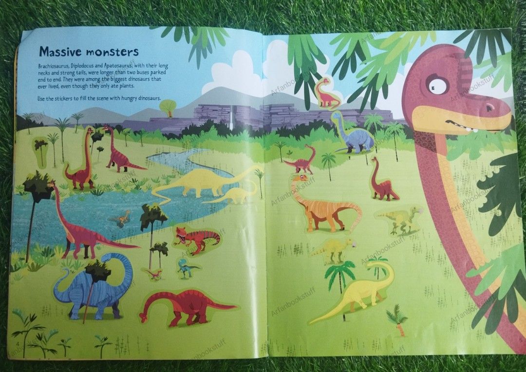 Sticker book big dinosaur, Buku & Alat Tulis, Buku AnakAnak di Carousell