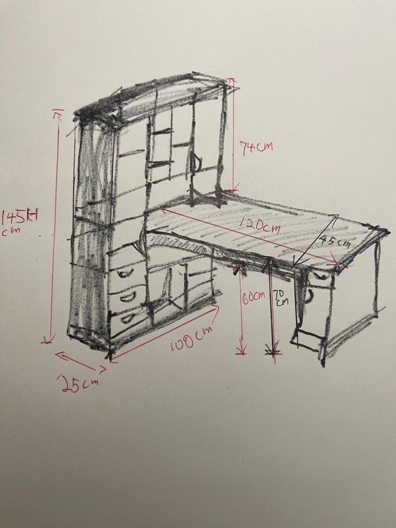 Study Table with shelves and drawers, Furniture & Home Living ...