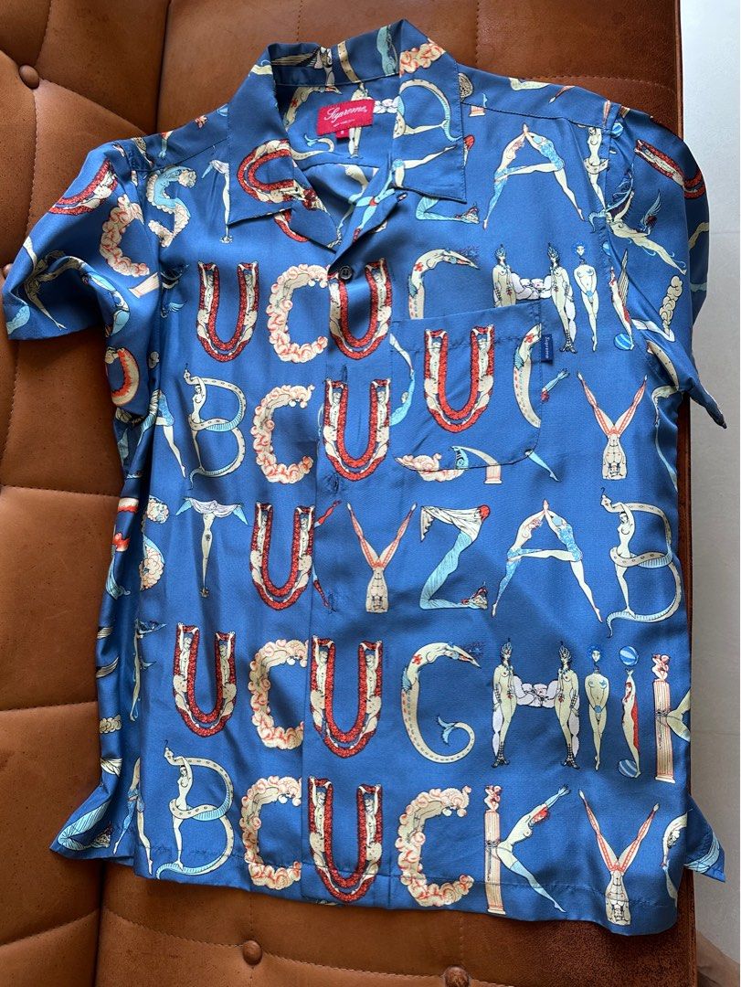 Supreme Alphabet Silk Shirt, Men's Fashion, Tops & Sets, Tshirts