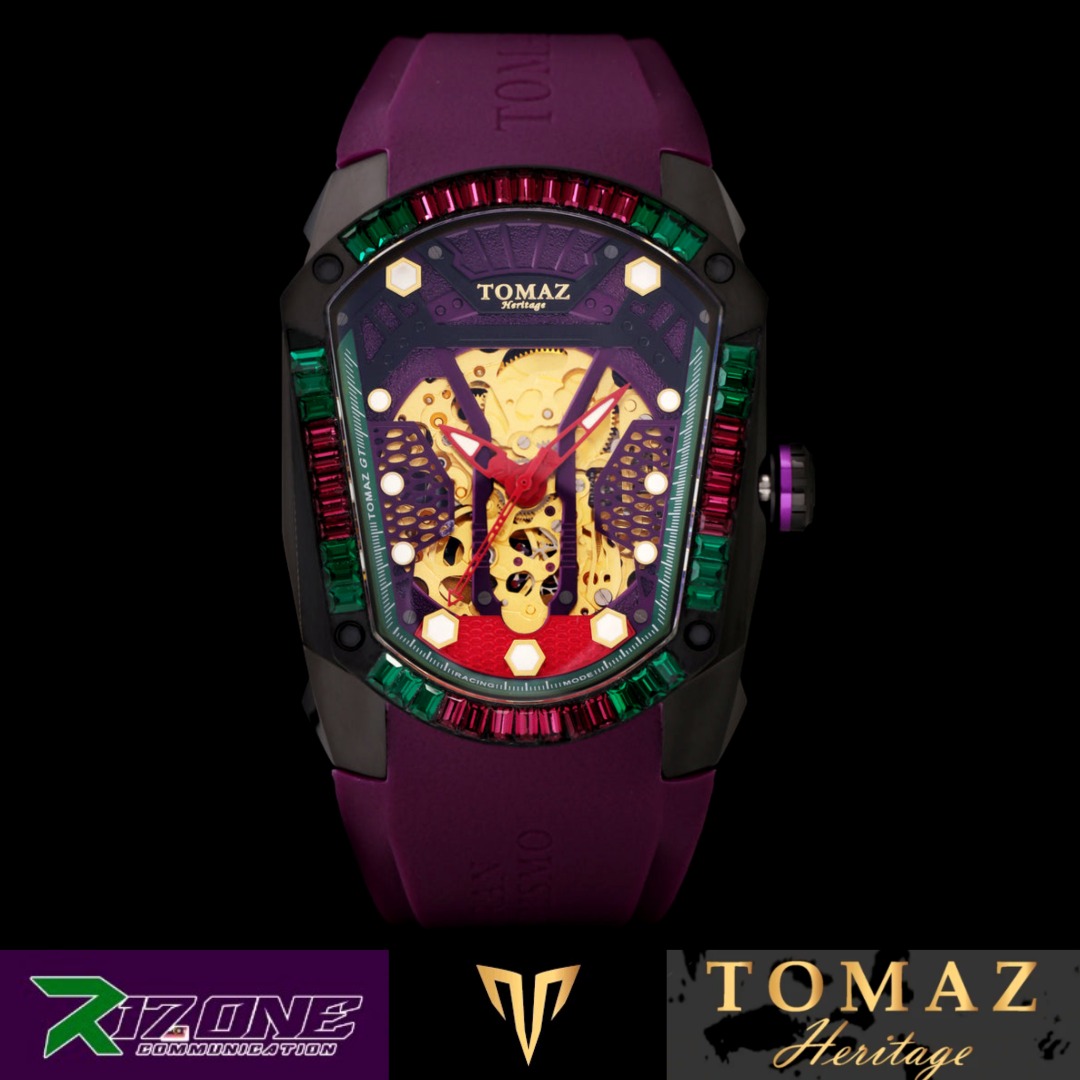 W◇TOMO  TOMAZ Watch - GT Skeleton TW028-D18 [Purple/Green/Black