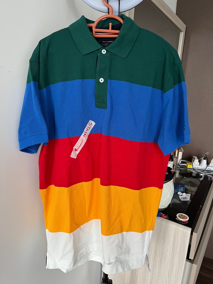 Green yellow blue red deals tommy hilfiger shirt
