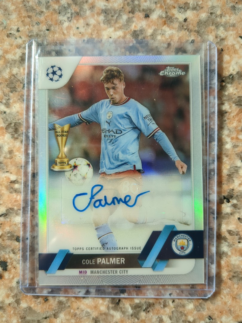 Topps Chrome EPL auto card manchester city cole palmer, 興趣及遊戲 