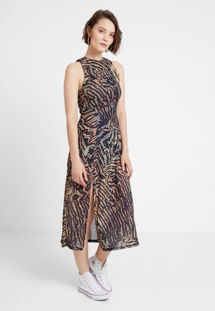 Topshop animal store print midi dress