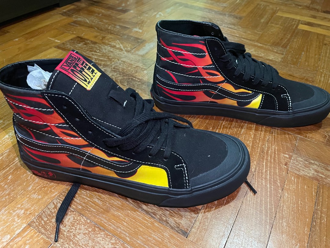Vans hot wheels high cut skateboard shoes