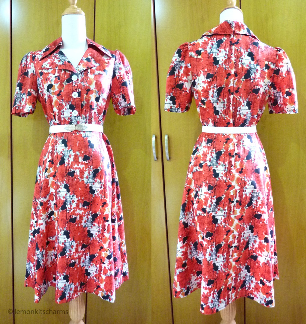 Red and hotsell black vintage dress