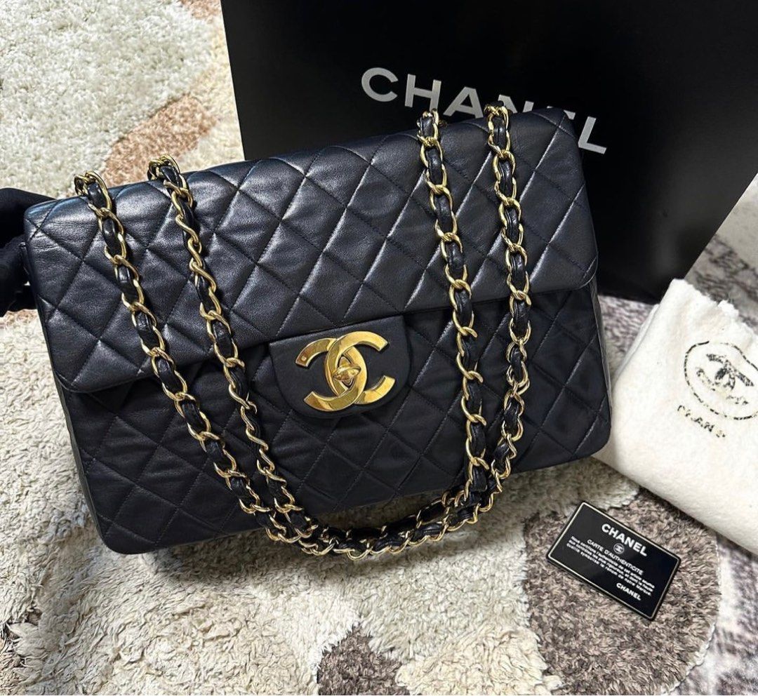 🖤 (SOLD) CHANEL BLACK CLASSIC FLAP BAG VINTAGE JERSEY MEDIUM CF 24K GOLD  HARDWARE GHW / small mini double jumbo caviar lambskin, Luxury, Bags &  Wallets on Carousell