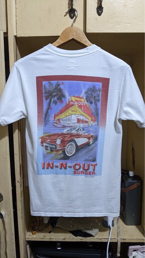 IN-N-OUT BURGER Advertising T-shirt, Men's L cotton black type Vintage Second Hand main image 0