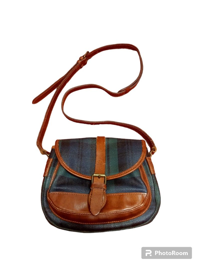 Vintage Polo Ralph Lauren Tartan Plaid Shoulder Sling Bag