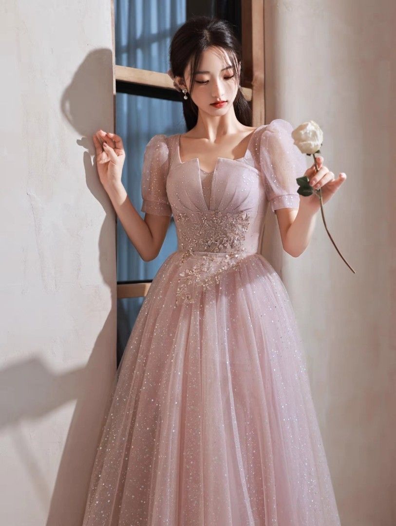 WTR WTS Elegant Pink prom dress evening gown