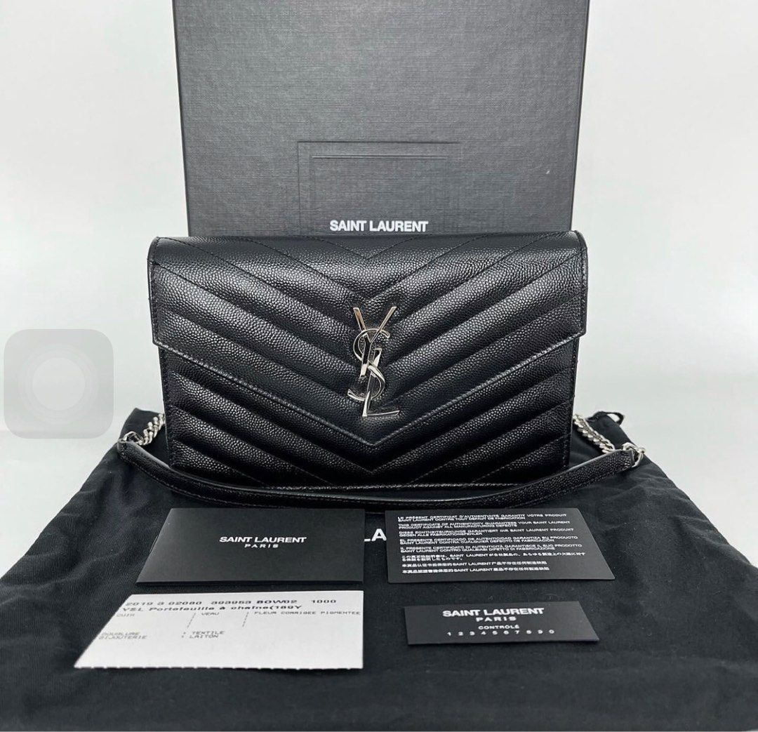 Auth YSL Woc Gray Envelope Rare Color Brand New