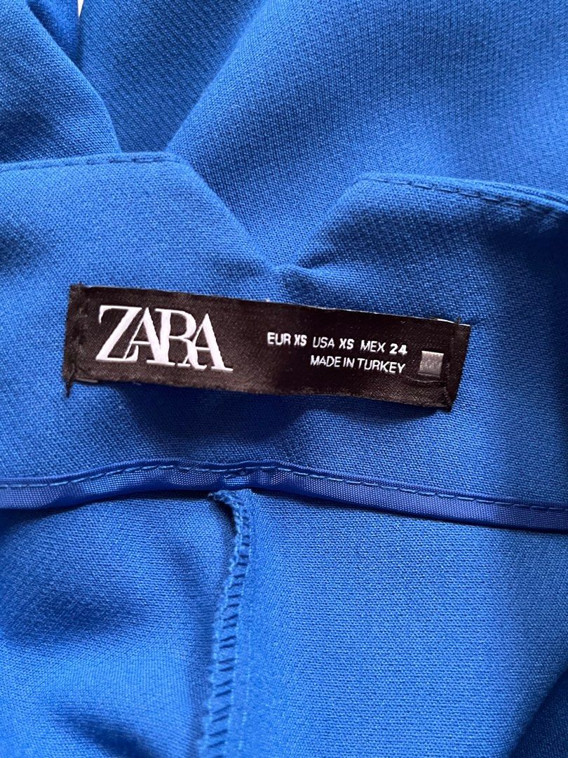 Zara Blue Tapered High Waisted Pants
