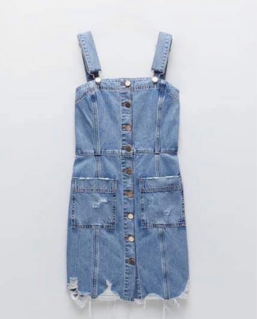 Zara denim jumper, Women's Fashion, Dresses & Sets, Jumpsuits on Carousell