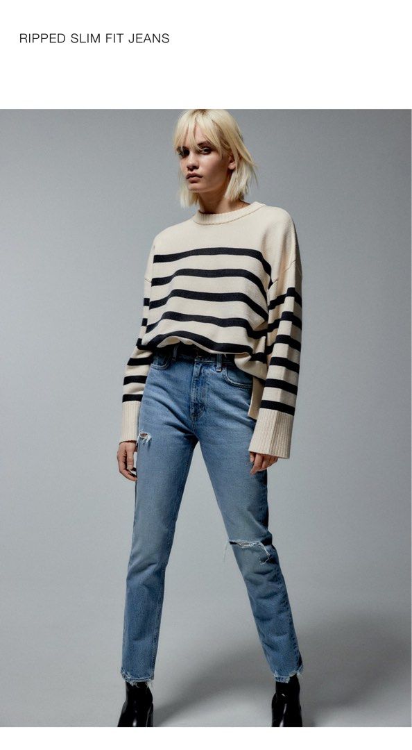 Zara Slim Fit ripped Jeans (Category: Jeans) located in Angeles City. Submitted by aaaacoreenaaaa (Listing ID 1257868917, Image 1). Description: Original Zara Jeans. Used Once. .