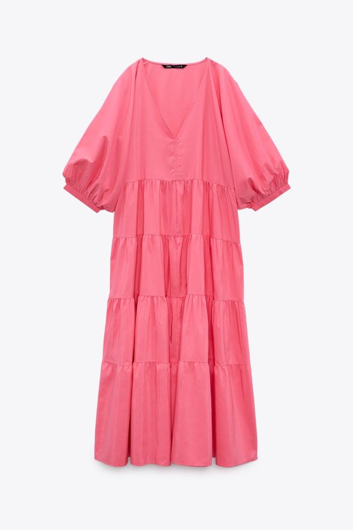 Zara Tiered Poplin Dress, Women's Fashion, Dresses & Sets, Dresses on  Carousell