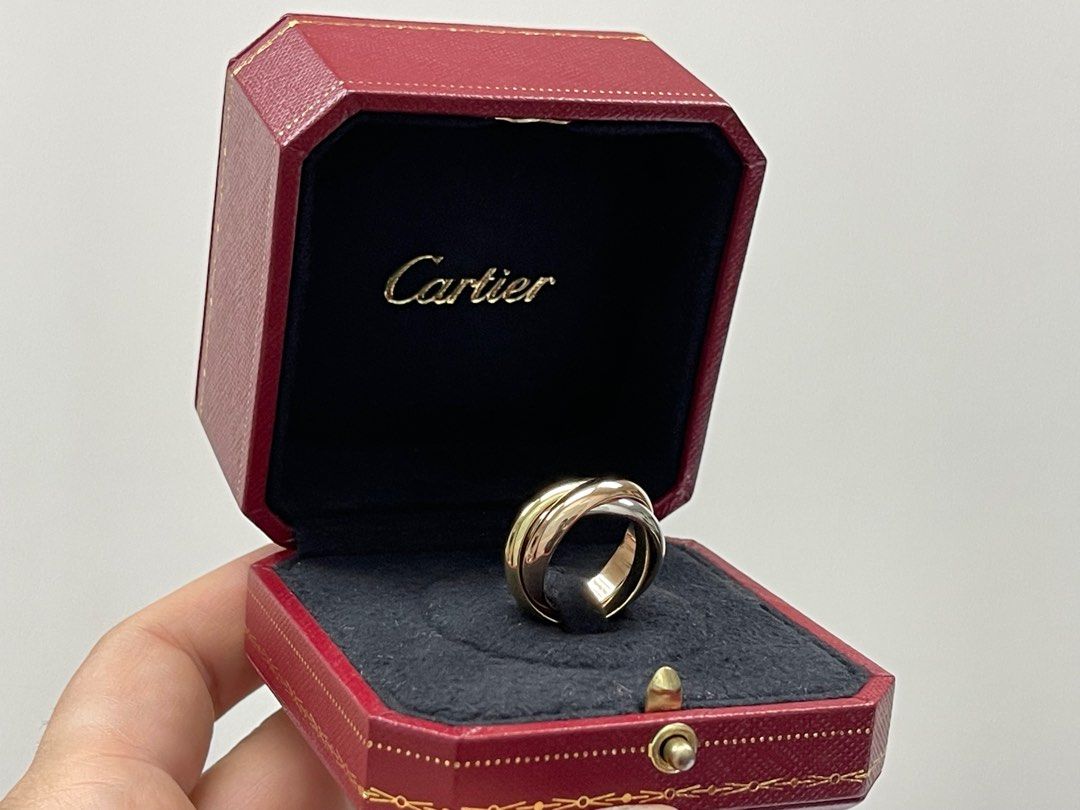 18k Cartier TRINITY RING WHITE GOLD YELLOW GOLD ROSE GOLD