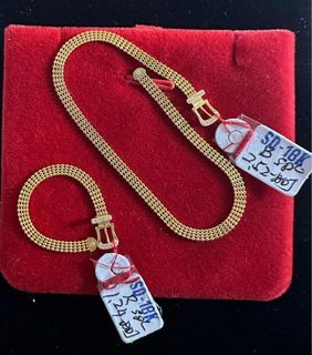 18K Saudi Gold belt bracelet and ring