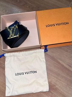 Louis Vuitton LV Circle Prime 20mm Reversible Belt Black + Calf Leather. Size 80 cm