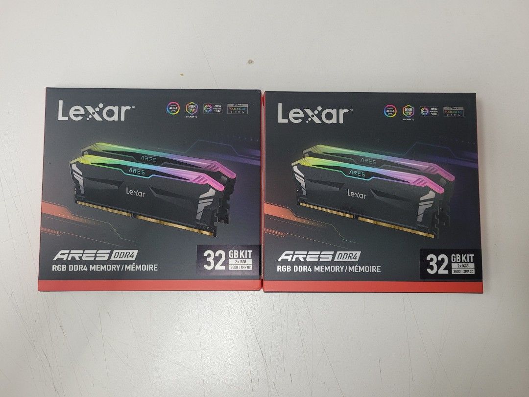 32GB 2x16GB Lexar Ares RGB DDR4 3600 Desktop RAM CL18