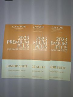 3x Canyon Hotels and Resorts Junior Suite Complimentary Night Vouchers (Tagaytay, Batangas, or Boracay)
