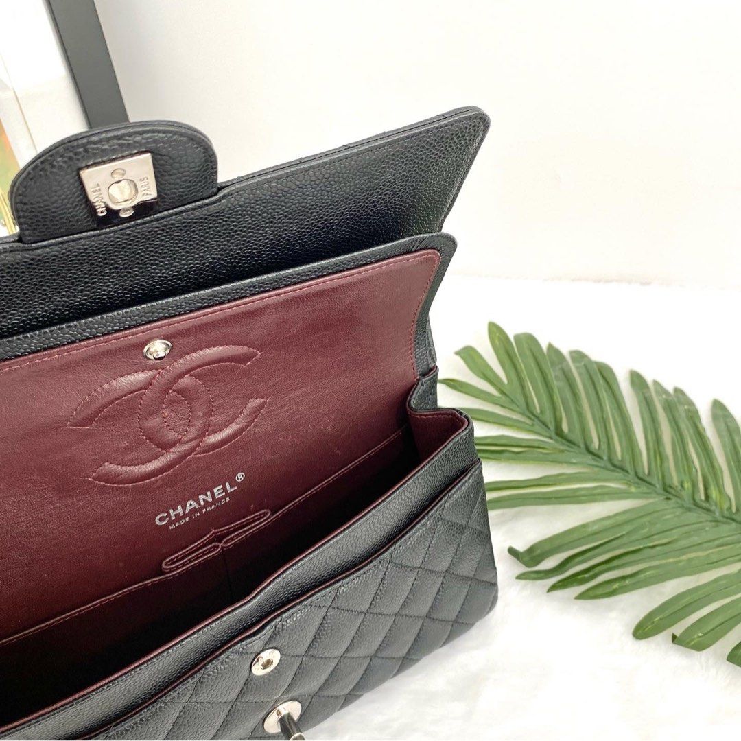 Caviar quilted medium shop double flap black