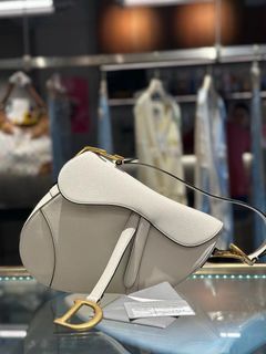 Christian Dior White Leather Mini Saddle Bag, myGemma