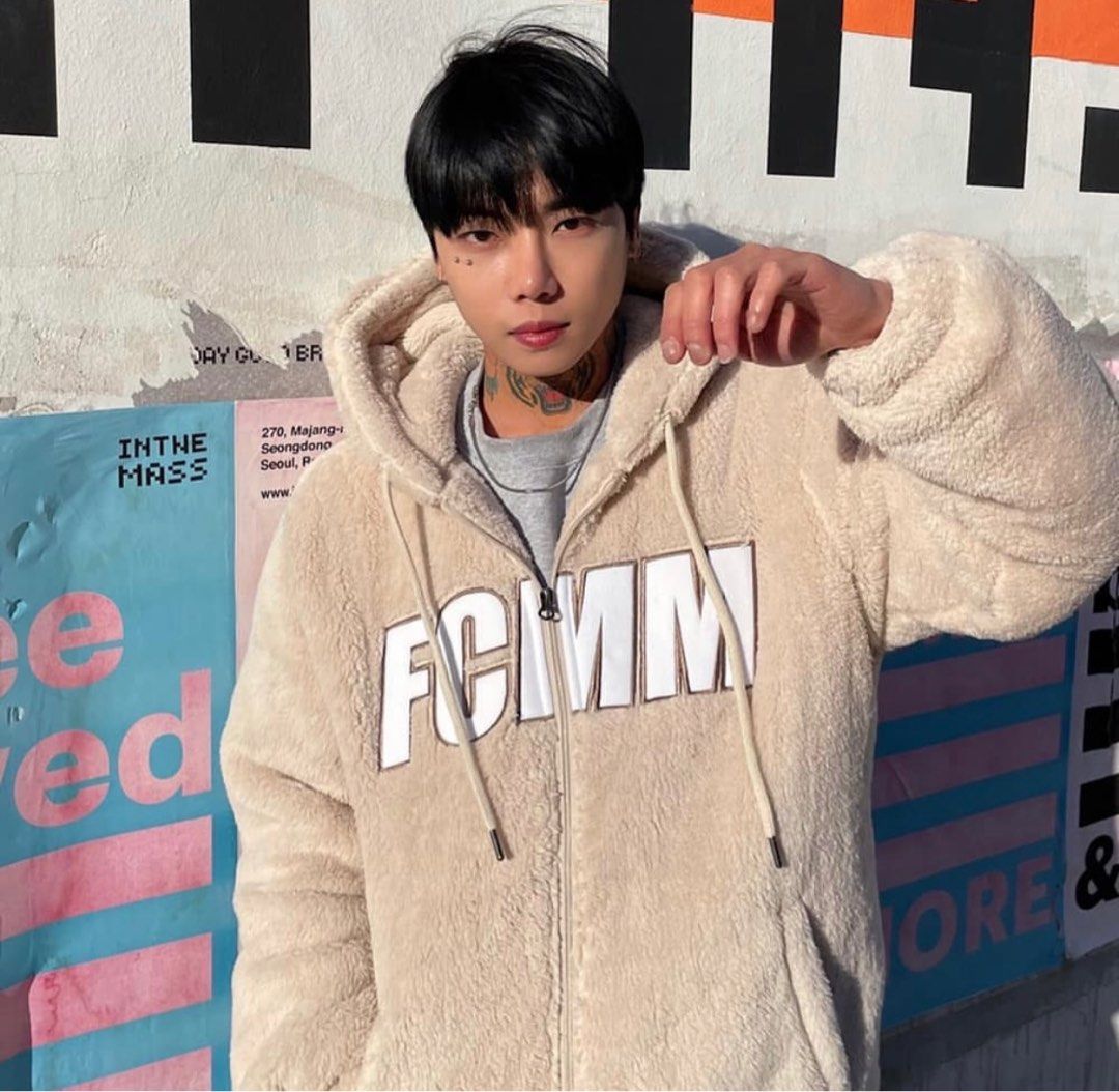 韓國FCMM 毛毛外套Fleece 外套連帽情侶裝, 男裝, 外套及戶外衣服